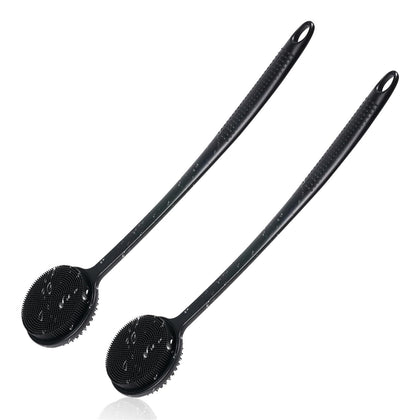 VWMYQ Back Scrubber 2 Pack with long handle and double-sided brush