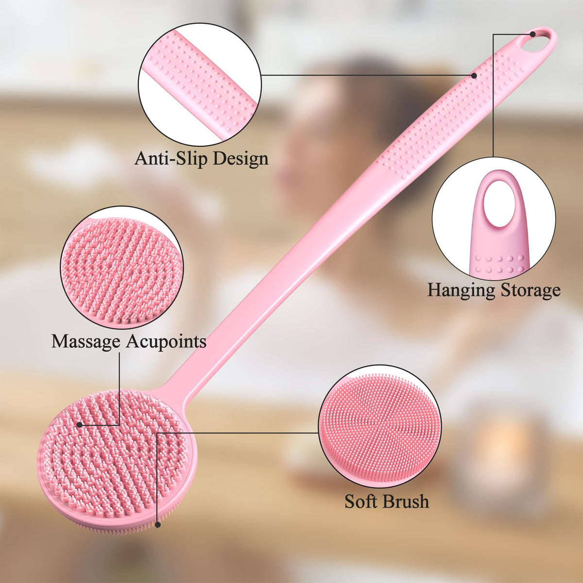 VWMYQ Back Scrubber hanging for easy storage