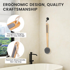 VWMYQ Back Scrubber hanging to dry with cotton loop