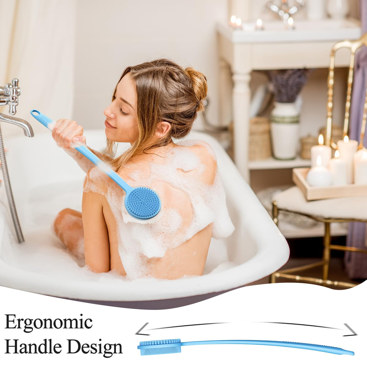 VWMYQ Back Scrubber showing massage brush side
