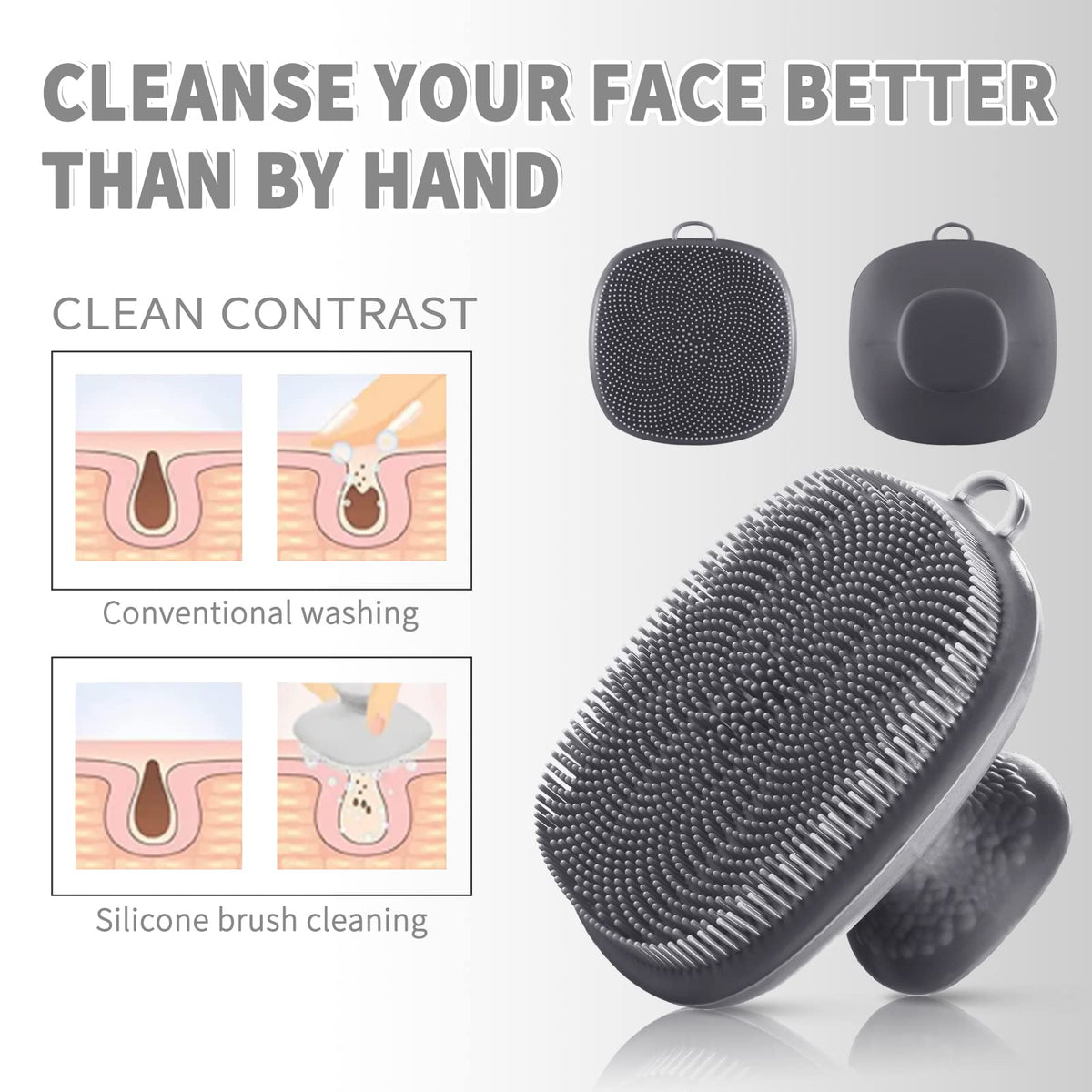VWMYQ Face Scrubber showing non-slip handle design