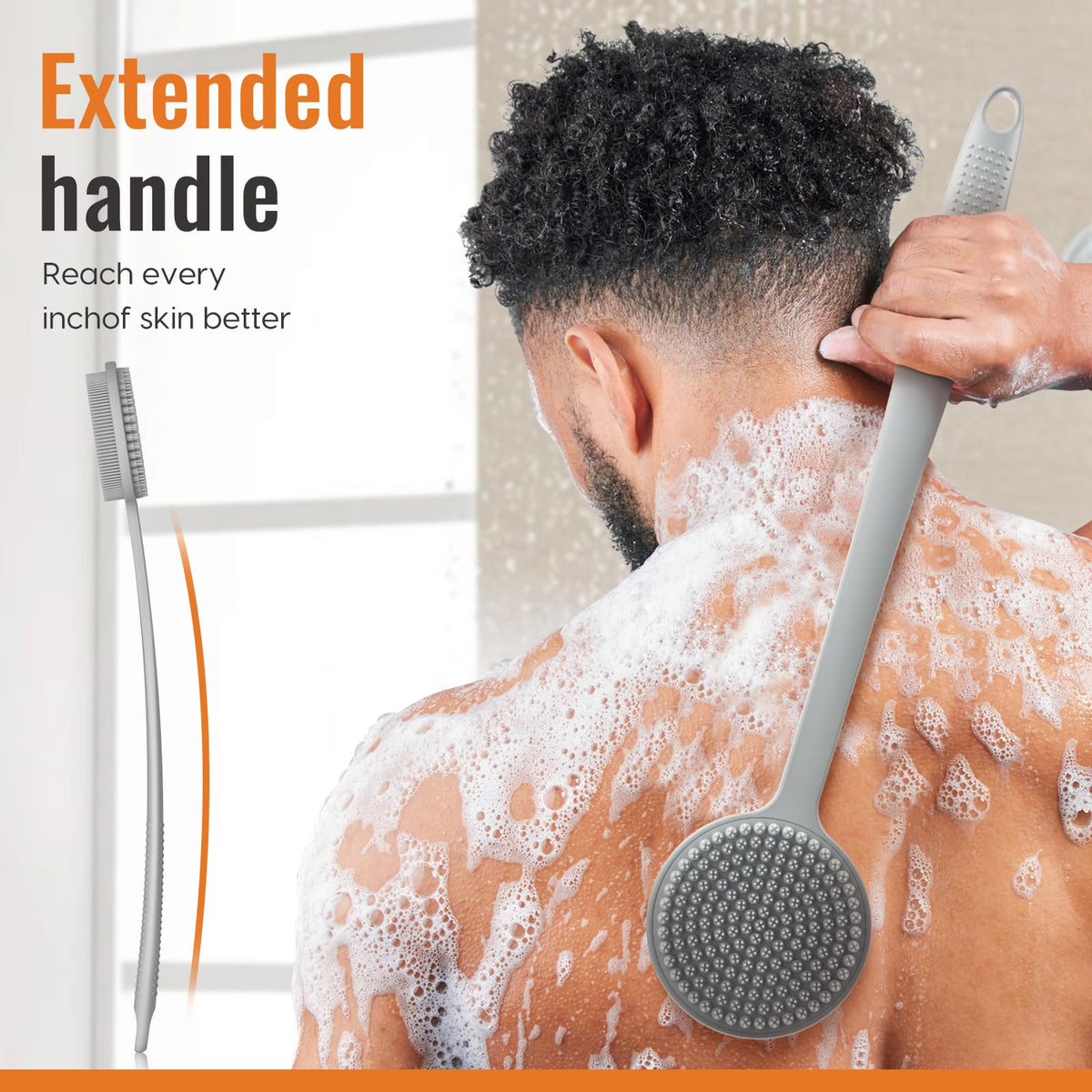 VWMYQ Silicone Back Scrubber hanging hole for storage