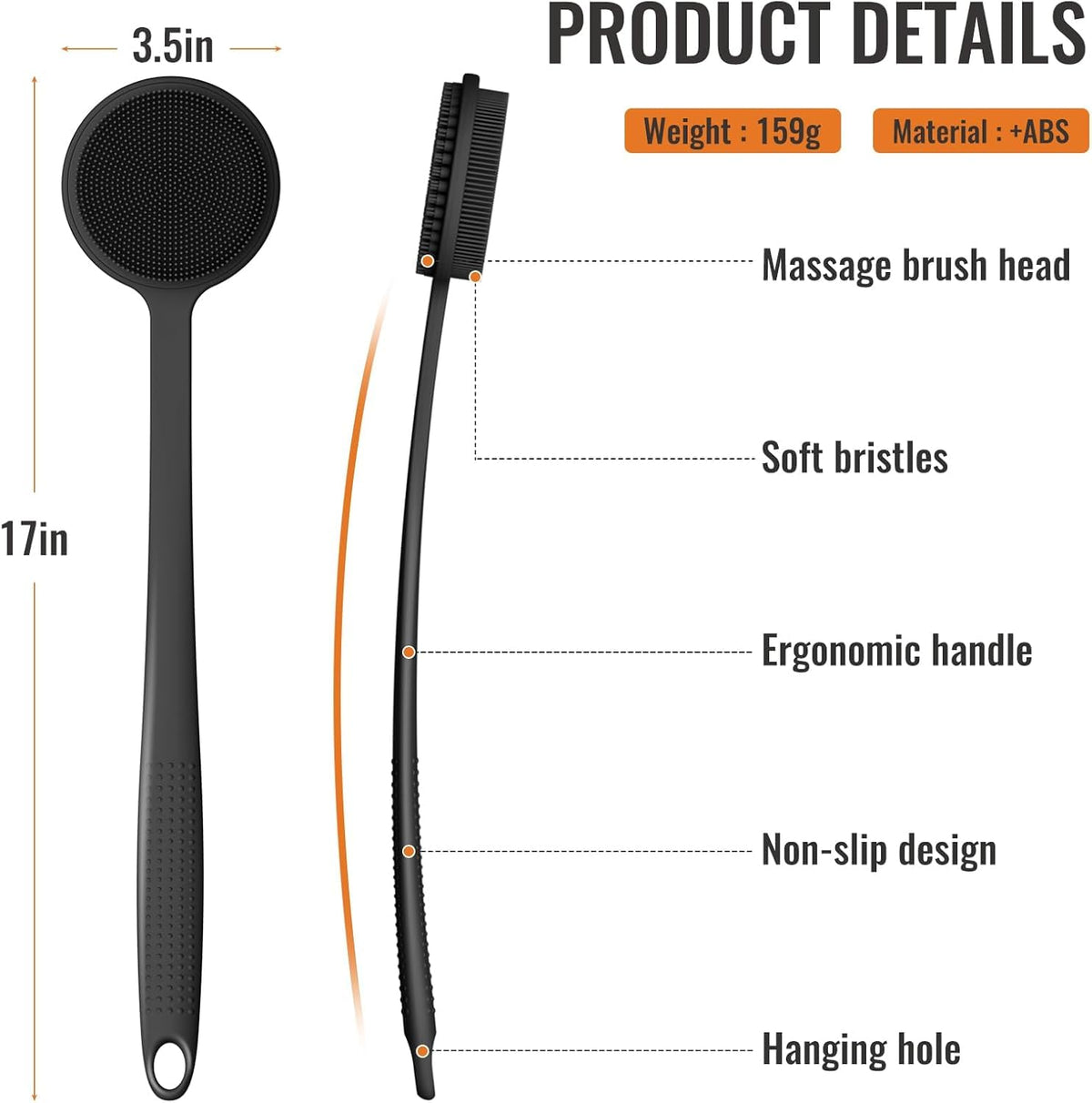 VWMYQ Silicone Back Scrubber in a shower setting