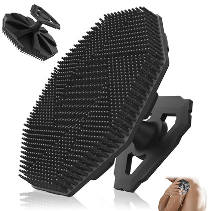 VWMYQ Silicone Body Scrubber front view in black