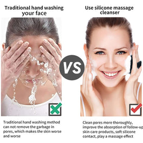 VWMYQ Silicone Face Scrubber in travel pouch