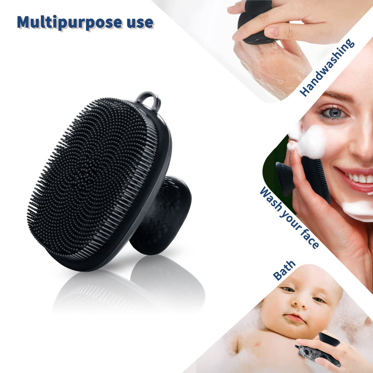 VWMYQ Silicone Face Scrubber with non-slip handle