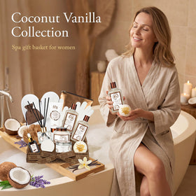 Waffle slippers and shower gloves from the spa gift set