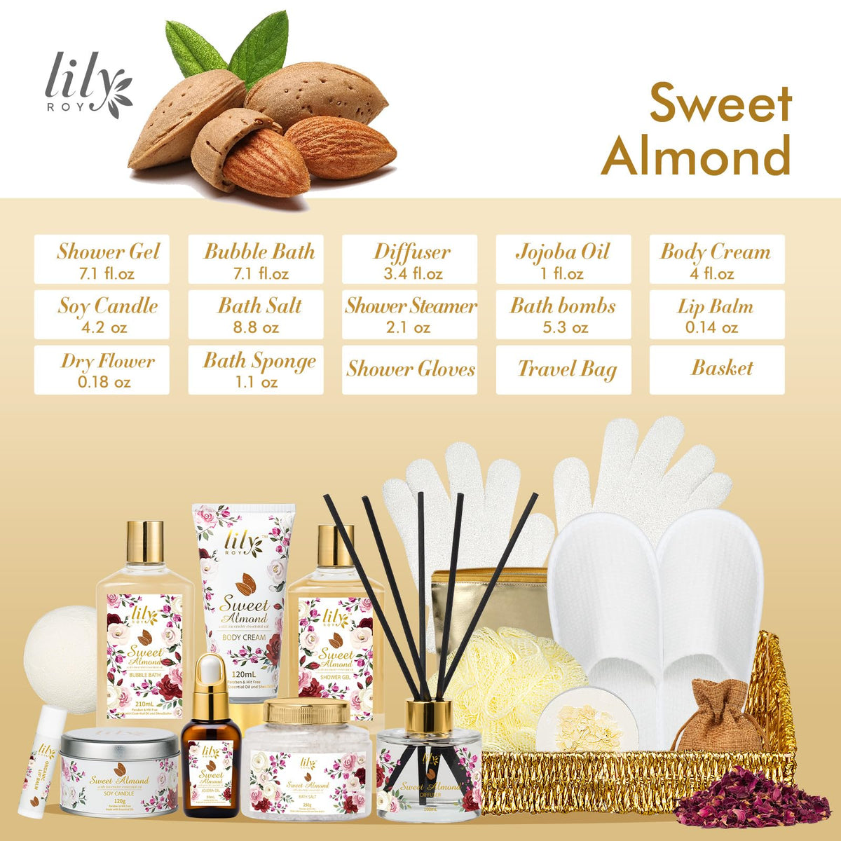 Waffle slippers included in LILY ROY Spa Gift Set
