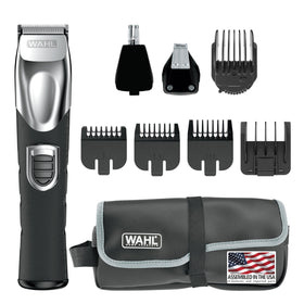 Wahl Beard Trimmer front view with multiple attachments