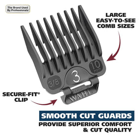 Wahl Chrome Pro Haircutting Kit accessories including attachment guards