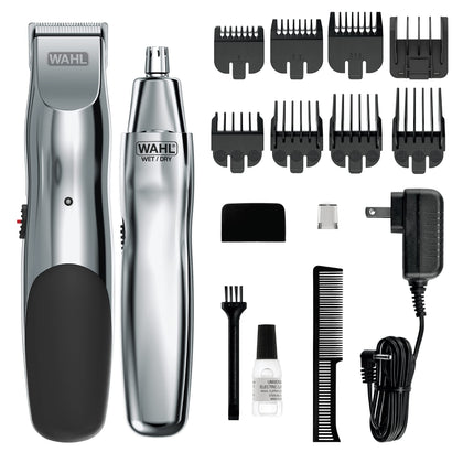 Wahl Groomsman Beard Trimmer Kit front view with ergonomic handle