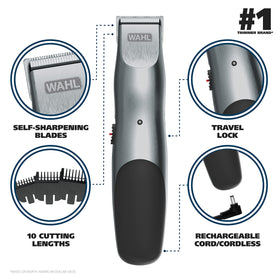 Wahl Groomsman Beard Trimmer side view showcasing ergonomic handle