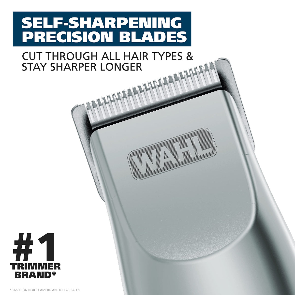 Wahl Groomsman Beard Trimmer side view showing precision ground blades