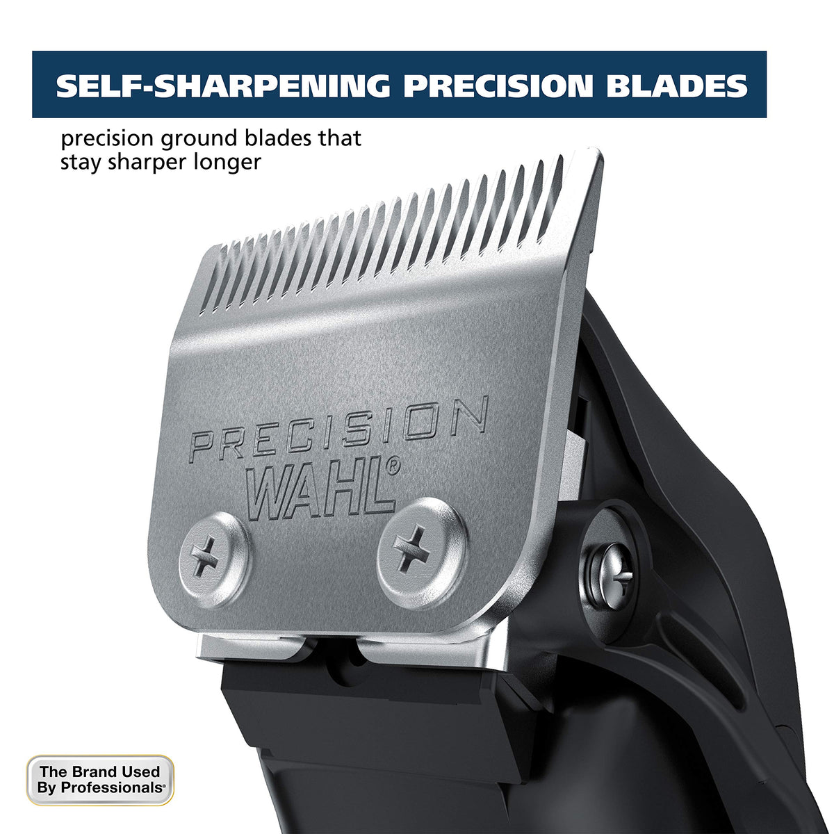 Wahl Home Haircutting Clipper Kit side view showing self-sharpening blades