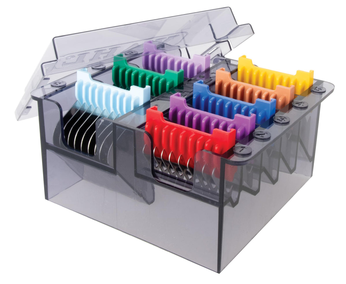 Wahl Pro 5-in-1 comb set showing all 8 guide combs