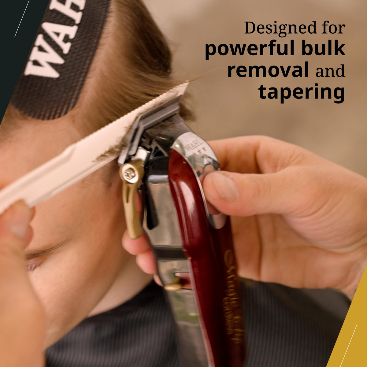 Wahl Professional 5 Star Magic Clip Cordless Clipper in use on hair