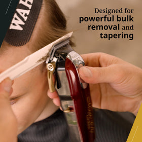 Wahl Professional 5 Star Magic Clip Cordless Clipper in use on hair
