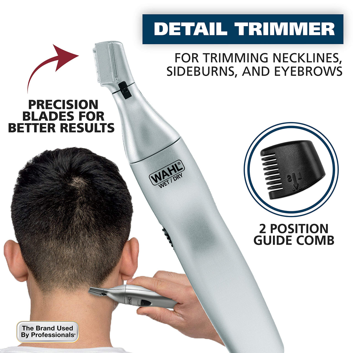 Wahl trimmer detail head for precise eyebrow trimming