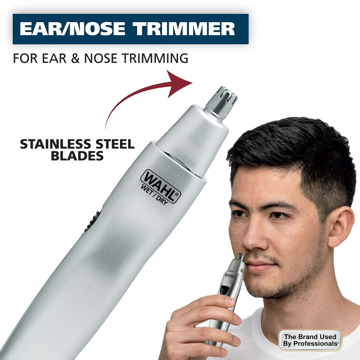 Wahl trimmer with included AA battery and accessories