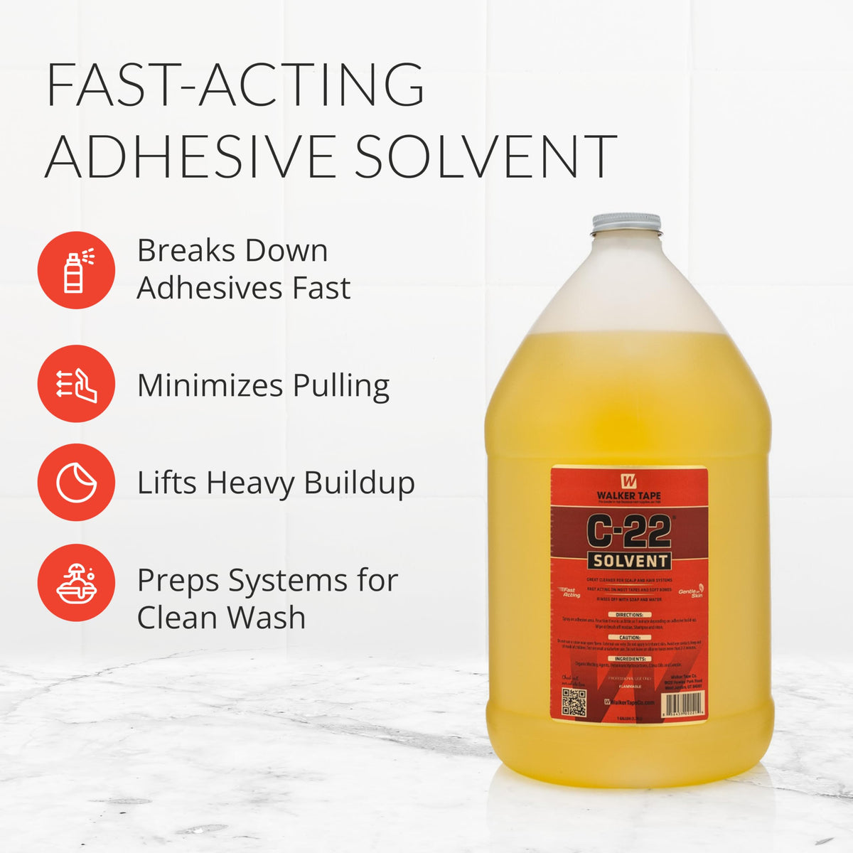 Walker Tape C-22 Solvent Gallon label close-up