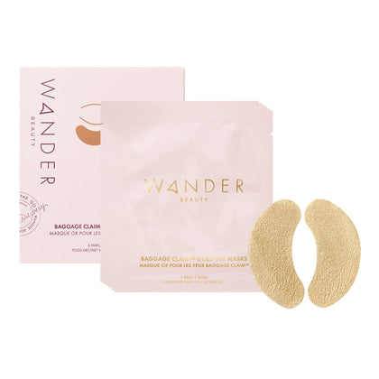 Wander Beauty Baggage Claim Gold Foil Under Eye Patches front view