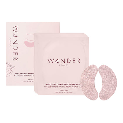Wander Beauty Baggage Claim Rose Gold Foil Under Eye Patches front view