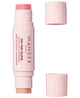 Wander Beauty On-the-Glow Blush and Illuminator Petal Pink front view