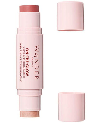 Wander Beauty On-the-Glow Blush and Illuminator stick in Sienna Sunset/Nude Glow