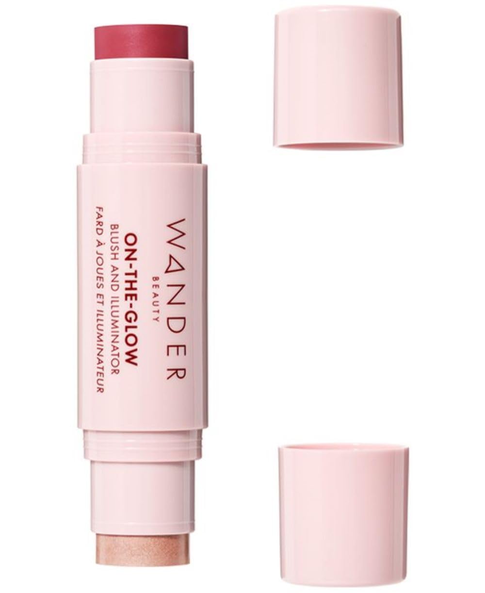 Wander Beauty On-the-Glow Blush Stick front view in Strawberry Fields/Nude Glow