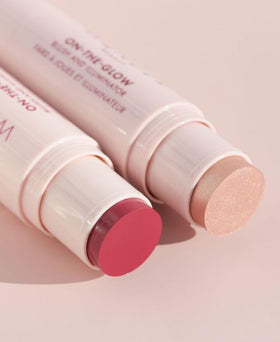 Wander Beauty On-the-Glow Blush Stick showing dual-ended design