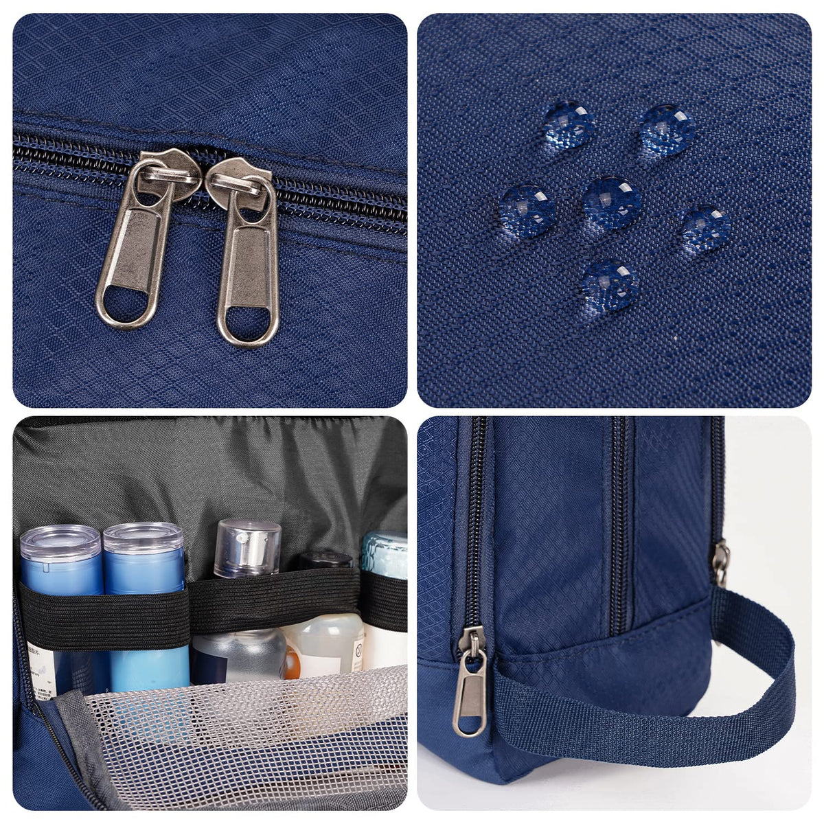 WANDF Travel Toiletry Bag compact size next to a suitcase