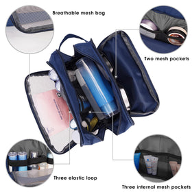WANDF Travel Toiletry Bag open showing organised storage