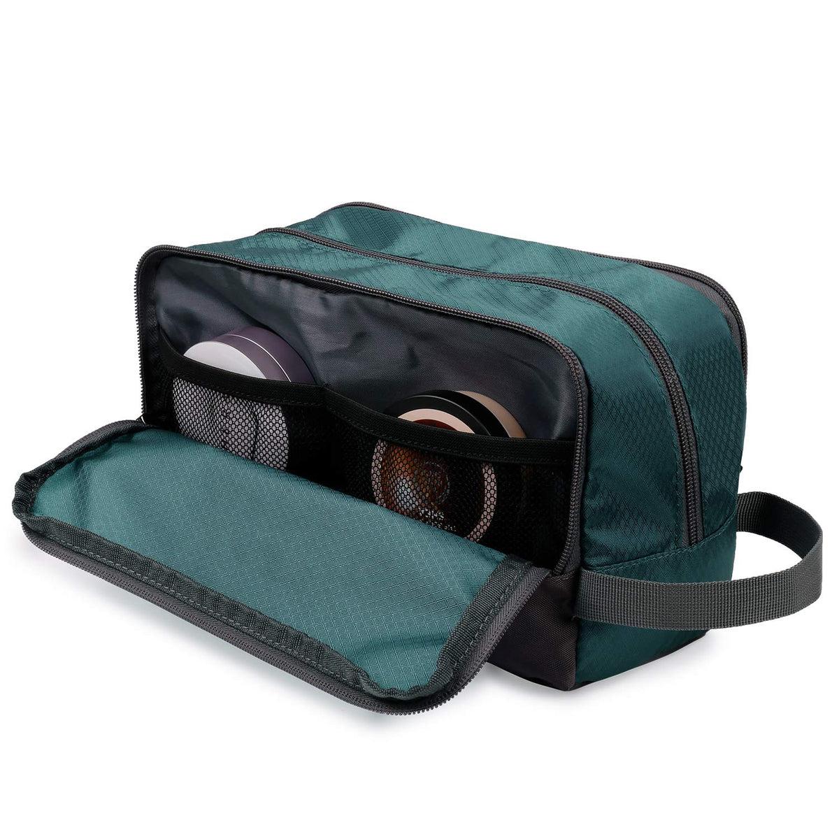 WANDF Travel Toiletry Bag packed with grooming essentials