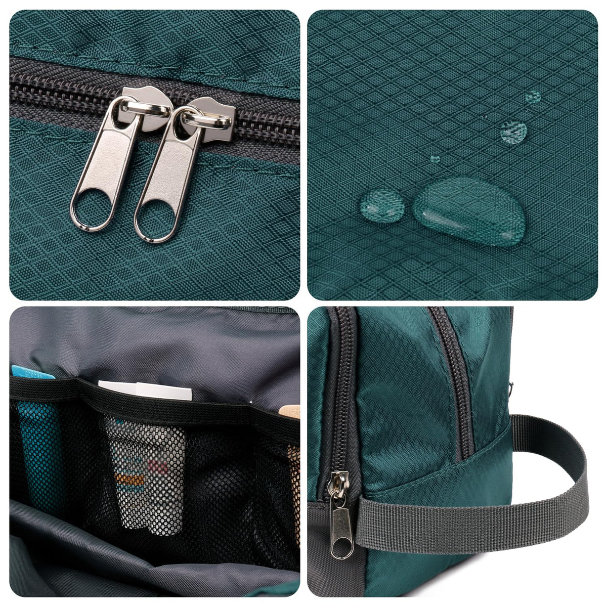 WANDF Travel Toiletry Bag side view showing zipper pockets