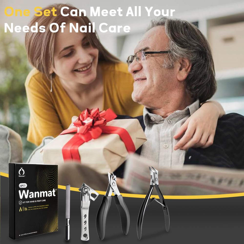 Wanmat toenail clippers set displayed with accessories