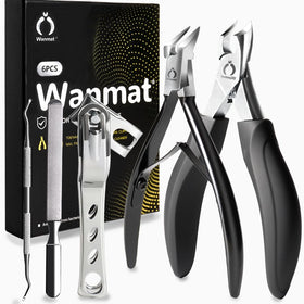 Wanmat toenail clippers set with curved blade and extended handle