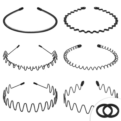 WantGor Metal Headbands 6 pack with black hair hoops