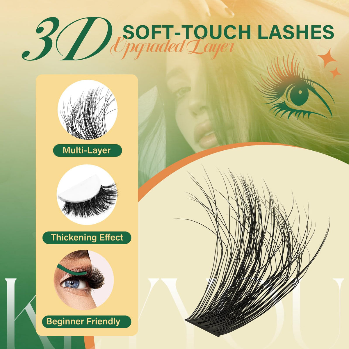 Waterproof bond from KEYYOU lash clusters kit