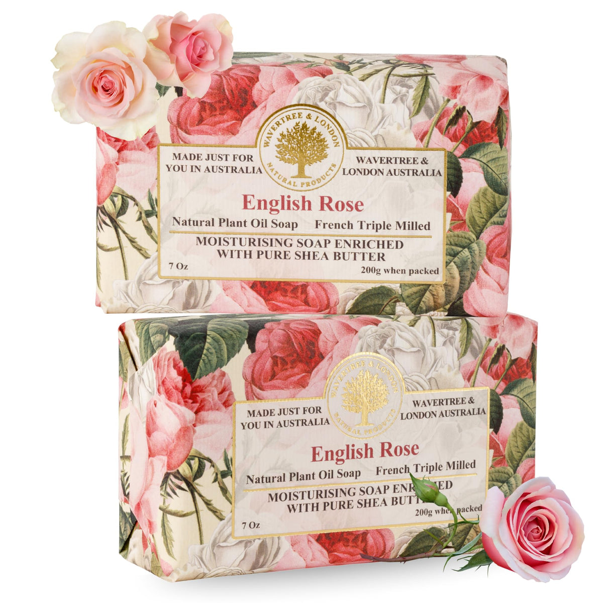 Wavertree & London English Rose Scented Soap Bars front view
