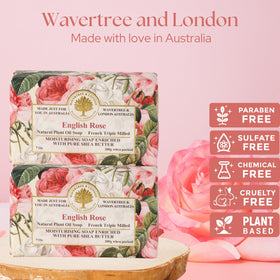 Wavertree & London English Rose Scented Soap Bars packaging