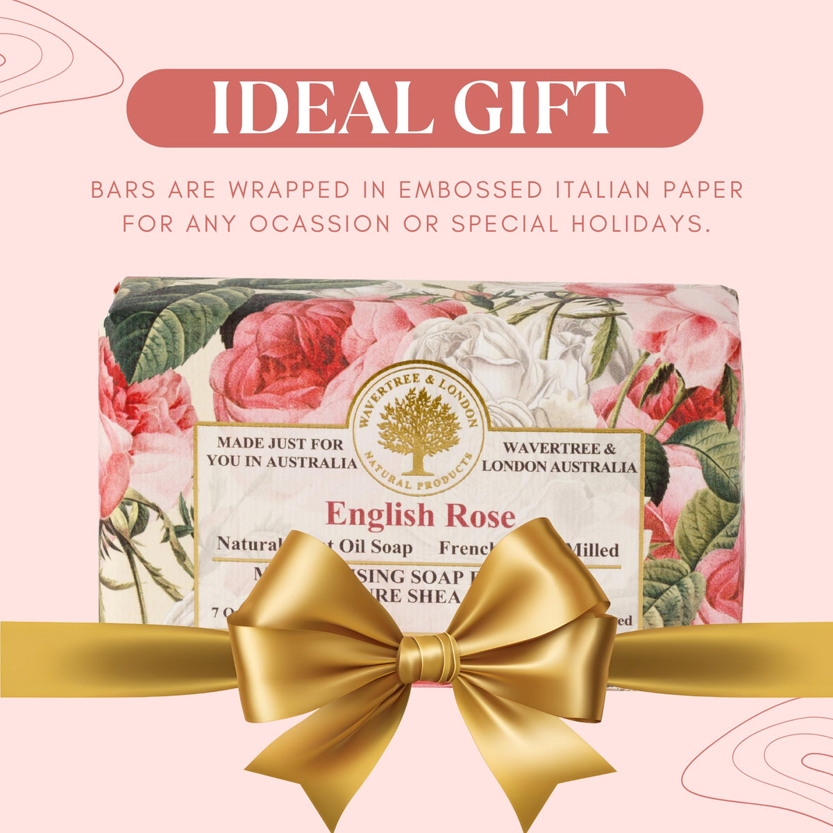 Wavertree & London English Rose Scented Soap Bars with shea butter ingredients