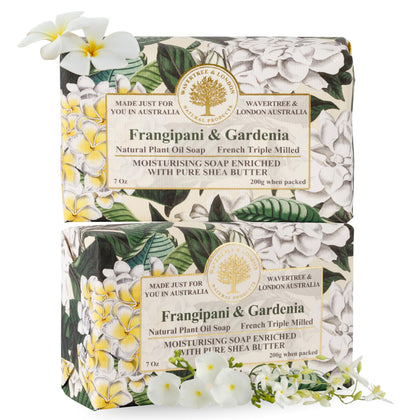 Wavertree & London Frangipani Gardenia soap bars front view