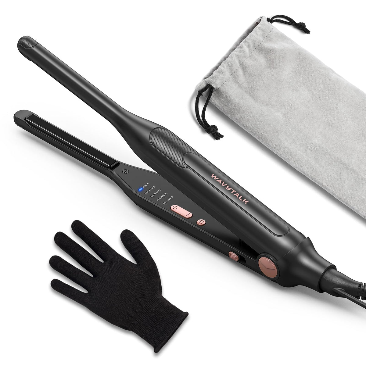 Wavytalk 0.3" Pencil Flat Iron front view with sleek design