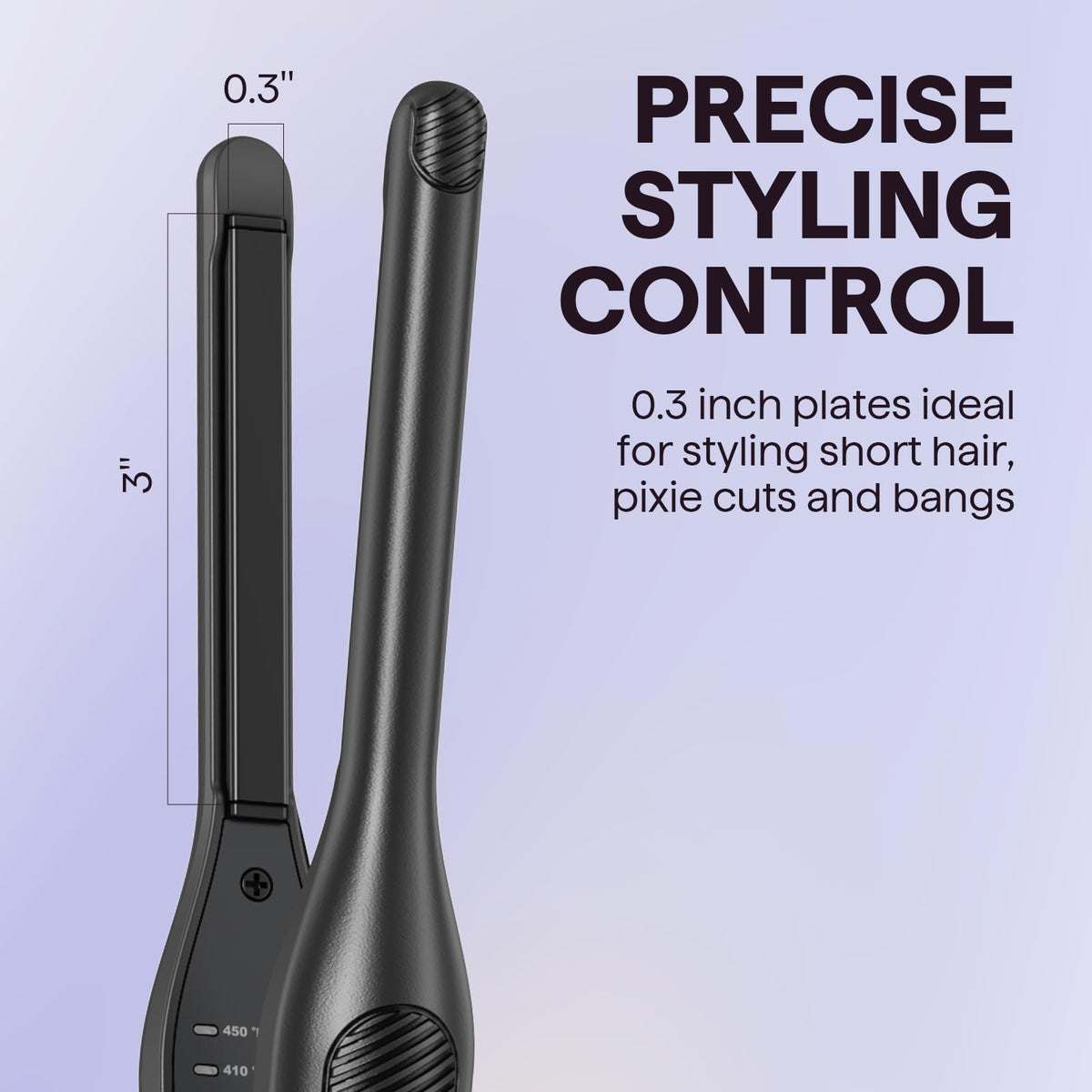 Wavytalk 0.3" Pencil Flat Iron with heat-proof travel pouch
