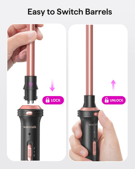 wavytalk 5 in 1 Curling Iron in use on hair