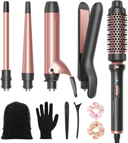 wavytalk 5 in 1 Curling Iron with thermal brush front view