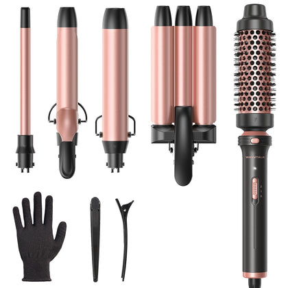 Wavytalk 5 in 1 Curling Wand Set including all barrels