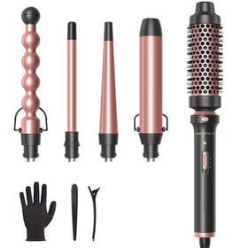 Wavytalk 5 in 1 Curling Wand Set with various barrel sizes