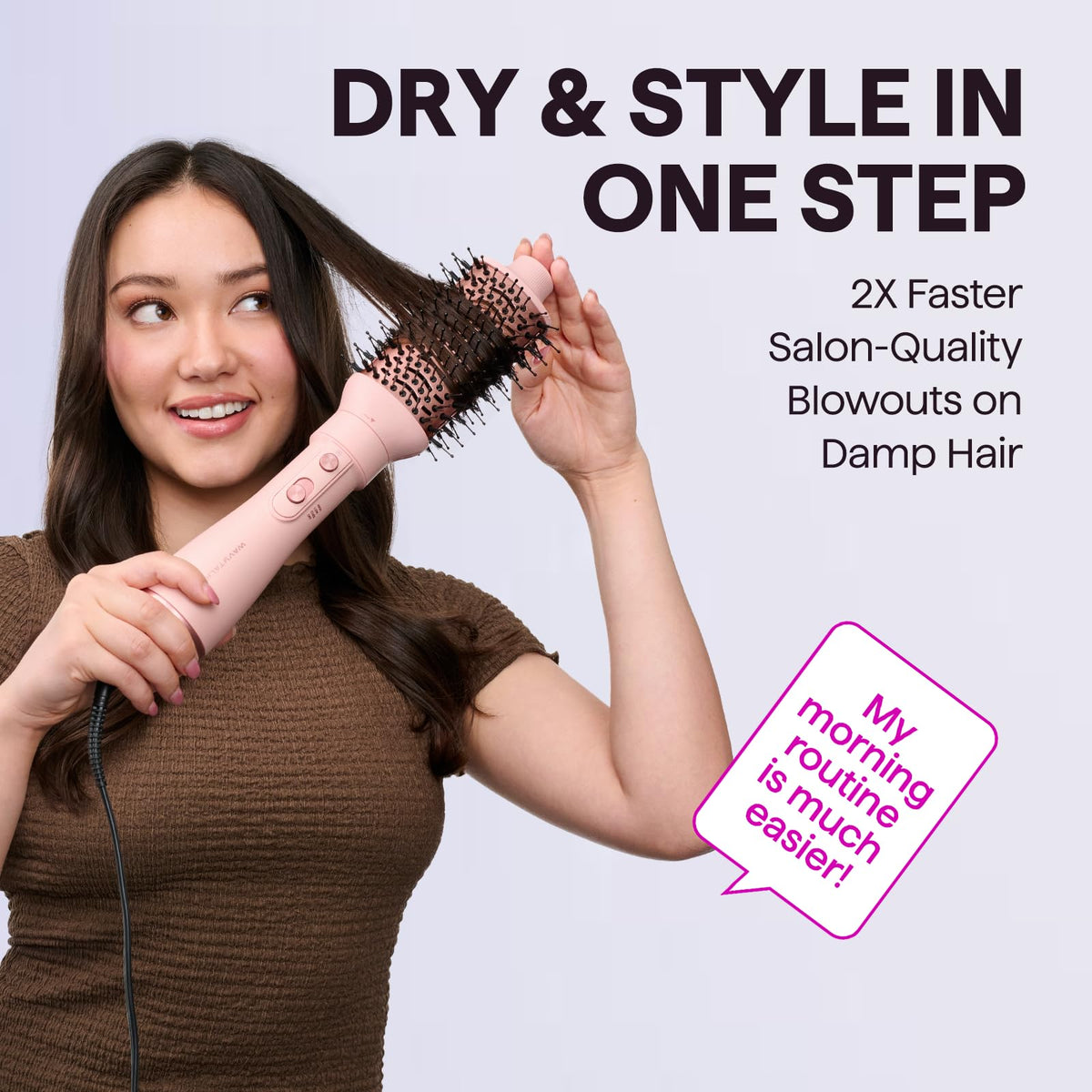 Wavytalk 5-in-1 Hot Air Brush oval styling head close-up