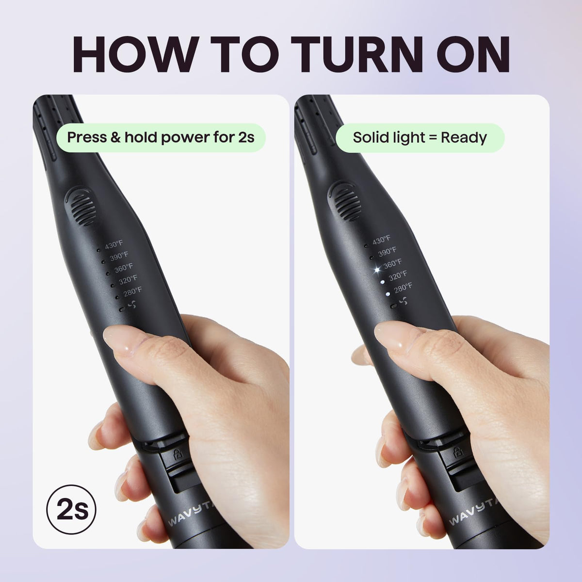 Wavytalk Cool Curl Pencil 0.65" Airflow Curling Iron with temperature settings